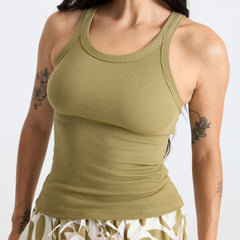Wind Worn Tank Top - Dusty Olive