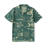 Bless Up Trail Button Up Shirt - Slate Green/Tan