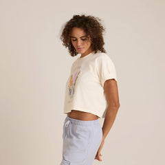 Nature Cropped Boxy Premium Tee - Eggshell