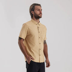 Scholar Stretch Organic Short Sleeve Button Up Shirt - Fern