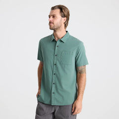 Made To Fade Short Sleeve Button Up Shirt - Washed Slate Green