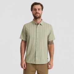 Bless Up Breathable Stretch Shirt - Sage Stripe